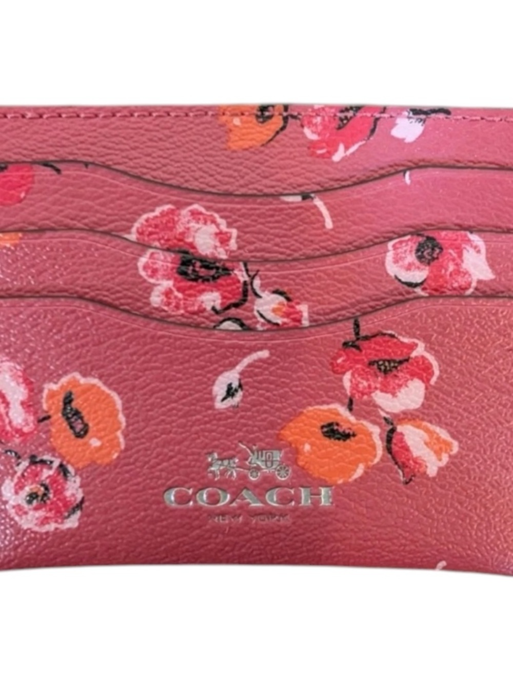 Coach Boxed Card Case and Valet Keyring Gift Set in Floral Poppy NIB - Picture 3 of 6
